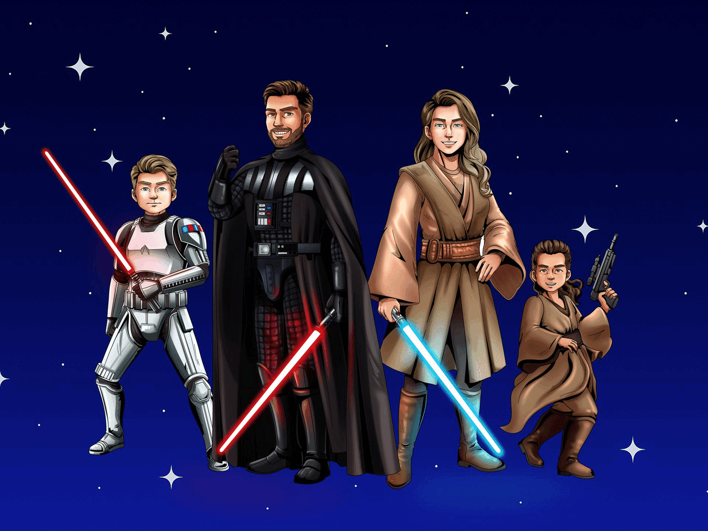 Custom Make Me Jedi Portrait + Christmas Acrylic Ornament