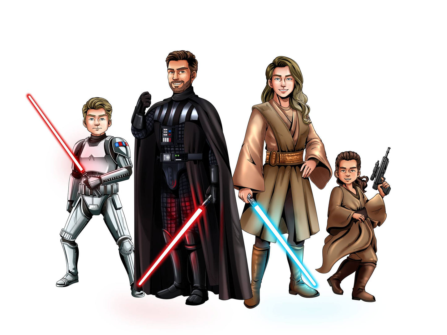 Custom Make Me Jedi Portrait + Christmas Acrylic Ornament