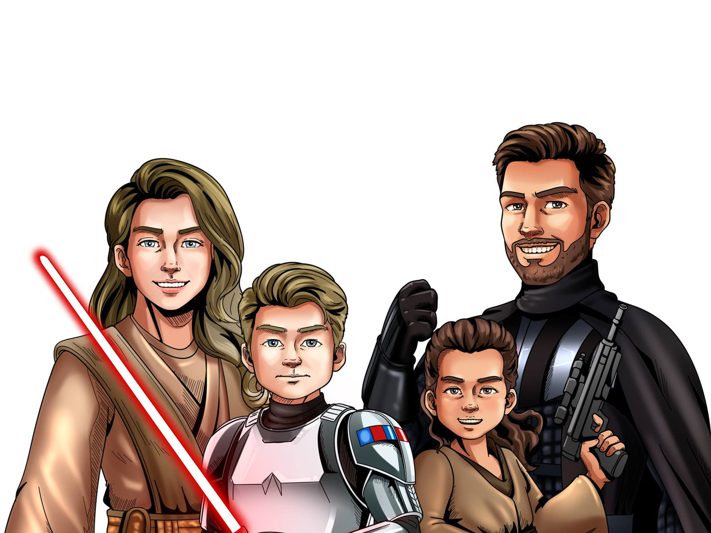 Custom Make Me Jedi Portrait + Christmas Acrylic Ornament