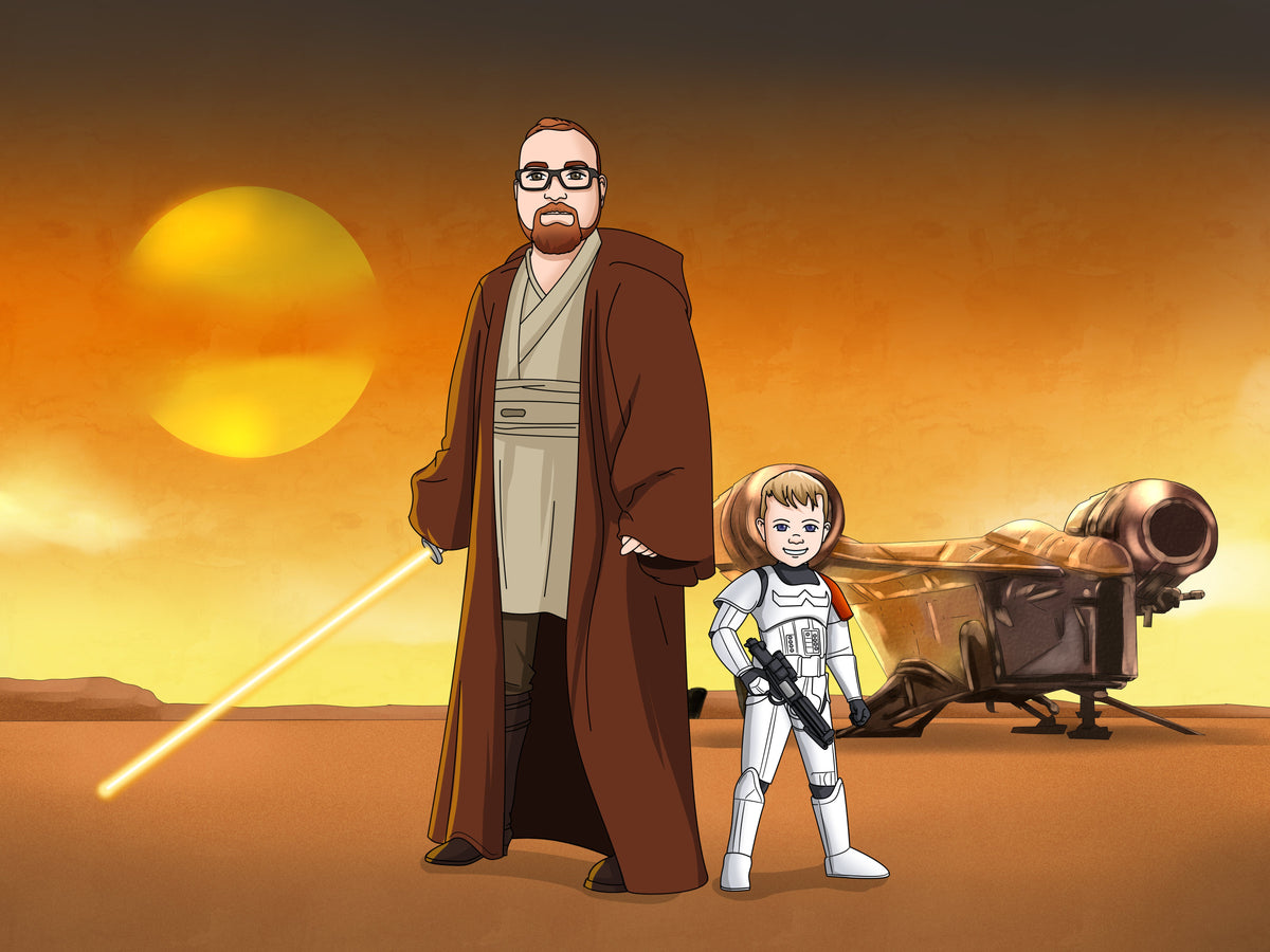 Custom Star Wars Portraits vs AI — Why Hand-Drawn Wins