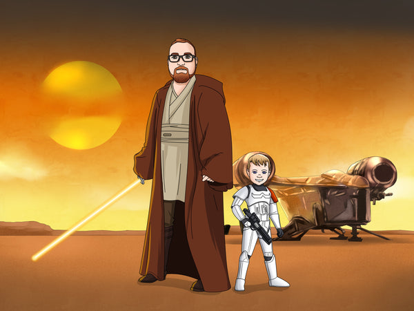 Custom Star Wars Portraits vs AI — Why Hand-Drawn Wins