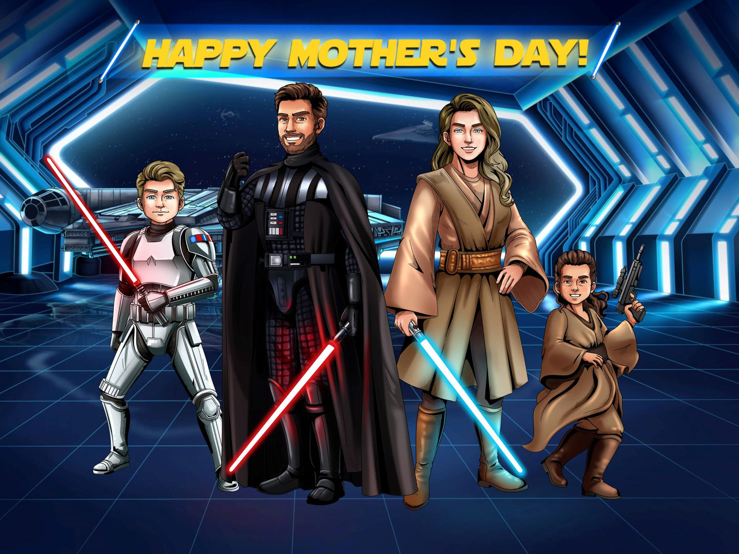 Custom Star Wars-Style Jedi Portrait — Hoodie