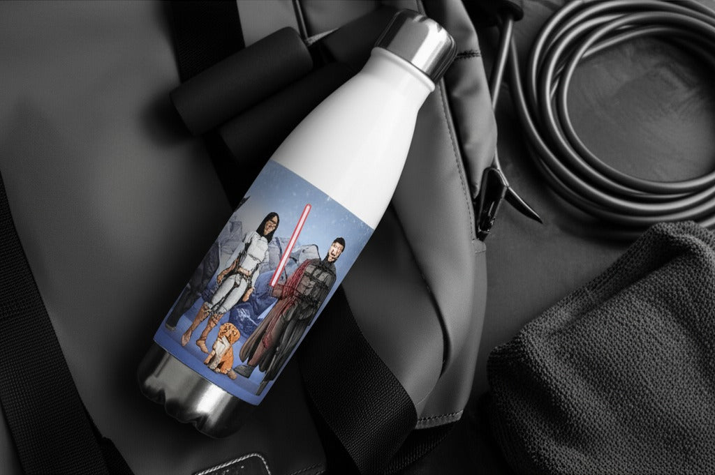 Custom Jedi Portrait Water Bottle — Personalized Star Wars Fan Gift